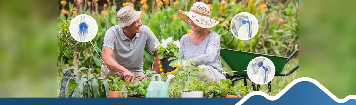 older couple gardening together