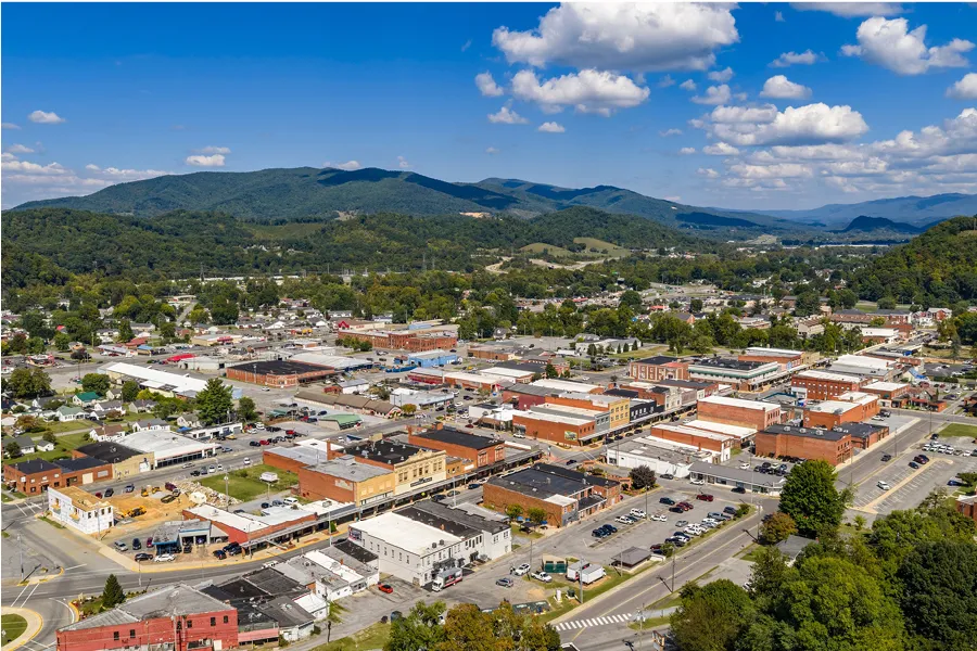 aerial view of Elizabethton
