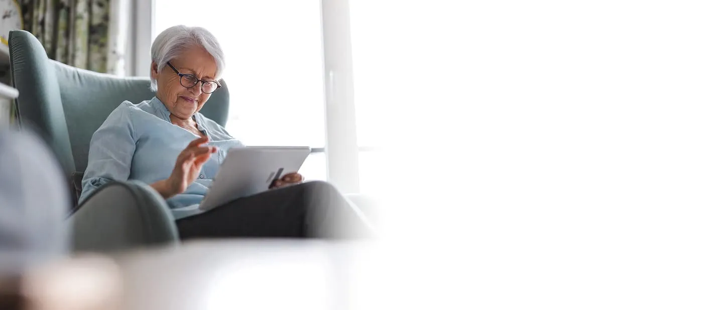 mature woman using laptop